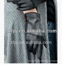 ZF1128 Sex Fashion Hot Sell black leather red buttons leather gloves